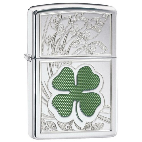     ZIPPO 24699 Shamrock Design   High Polish Chrome -    -     , -,   