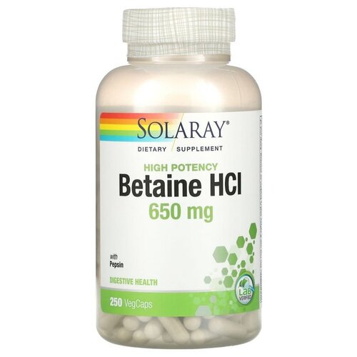 ������ ������ ������� Solaray High Potency Betaine HCl, 310 �, 650 ��, 250 ��. ����