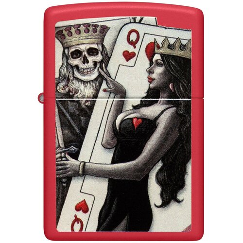     ZIPPO Classic 48624 Skull King Queen Beauty   Red Matte -        -     , -,   