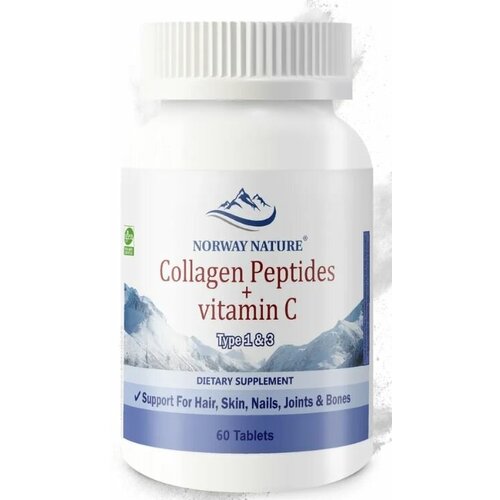  Norway Nature Collagen Peptides + Vitamin C (Type 1 & 3) 60  (Norway Nature)   -     , -,   