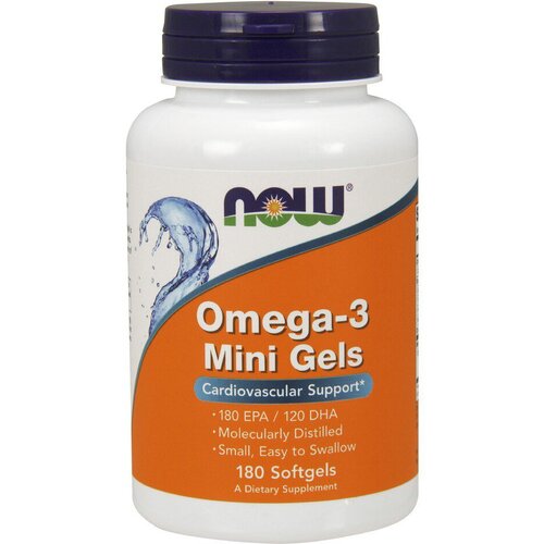  NOW Omega-3 Mini Gels 180  (Now Foods)   -     , -,   