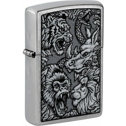   ZIPPO Jungle Design   Street Chrome, /, , 38x13x57    -     , -,   