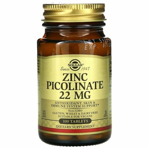 ������ ������ Zinc Picolinate 22 mg 100 �������� ���� Solgar ����