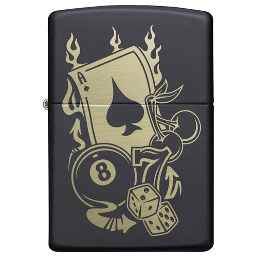     ZIPPO 49257 Gambling Design   Black Matte -     -     , -,   