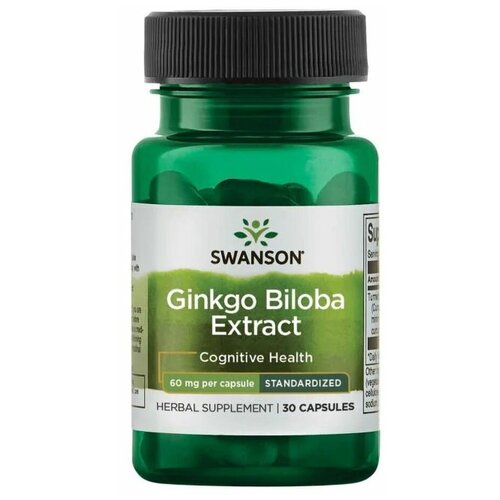  Ginkgo Biloba Extract - Standardized 60 mg 30 Caps   -     , -,   