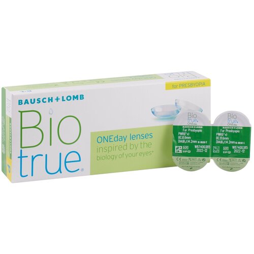 ������ ������ ����������� ���������� ����� BAUSCH+LOMB Biotrue Oneday for presbyopia, 30 ��., R 8,6, D -3, ADD: ������, 1 ��. ����