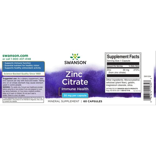 ������ ������ Zinc Citrate, 30 ��, 100 ��, 60 �, 60 ��. ����