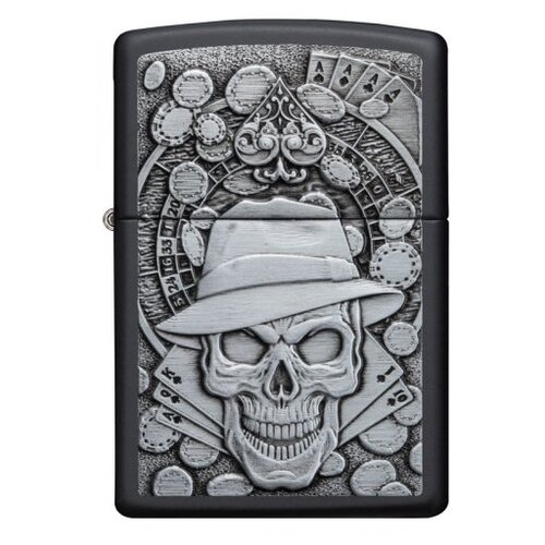  Zippo Classic   Gambling Skull Black Matte 1 . 60    -     , -,   