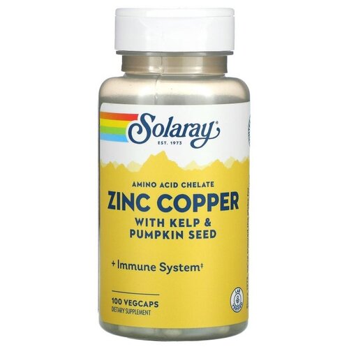   Solaray Zinc Copper with Kelp & Pumpkin Seed, 90 , 100 .   -     , -,   