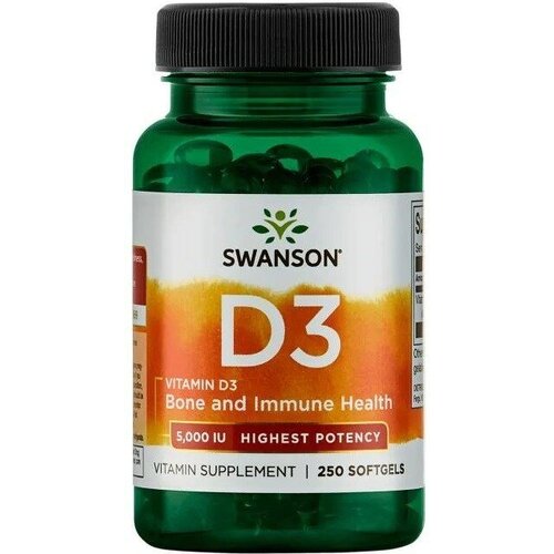 ������ ������ Swanson Vitamin D3 Highest 5000 IU (125 mcg) (250���. ����) ����
