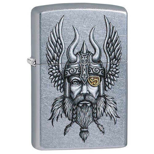     ZIPPO Classic 29871 Viking Warrior Design   Street Chrome -    -     , -,   