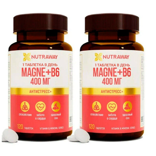������ ������ Nutraway Magne + B6 ���., 120 ��., 2 ��. ����