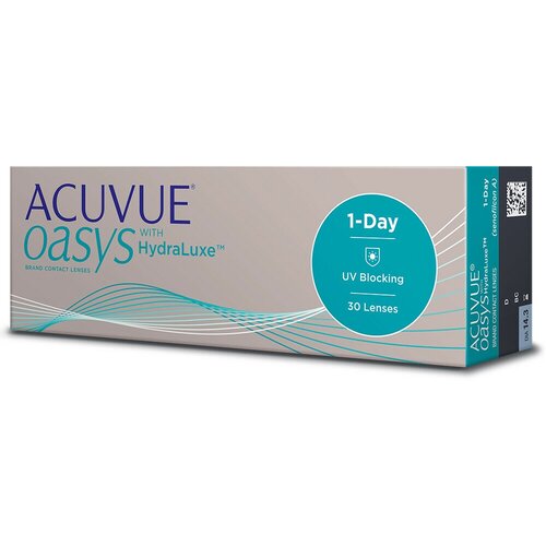 ������ ������ ����������� ���������� ����� ACUVUE OASYS 1-Day with HydraLuxe, 30 ��., R 8,5, D +6,5, 1 ��. ����
