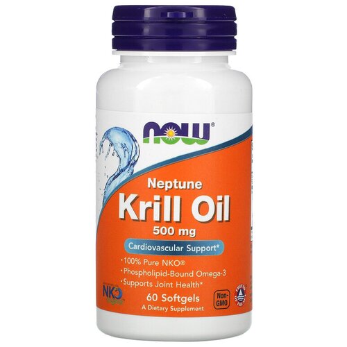  NOW Foods Neptune Krill Oil Cardiovascular Support 500 mg, 60 softgels,      , 500 , 60     -     , -,   