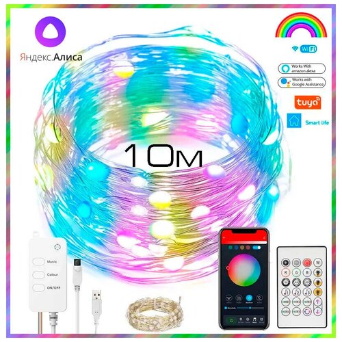    WIFI  RGB (10 ,   ,  )  , Smart Life, Tuya , Amazon Alexa, Google Assistant.   -     , -,   