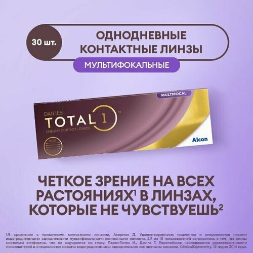 ������ ������ ����������� ���������� ����� Alcon Dailies Total1 Multifocal, 30 ��., R 8,5, D -9,5, ADD: �������, 1 ��. ����