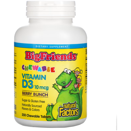  Natural Factors Big Friends Chewable Vitamin D3 . ., 400 , 120 , 250 .,    -     , -,   