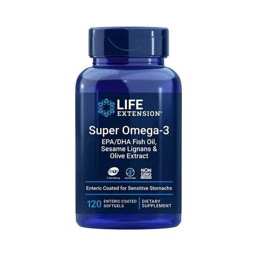   Life Extension Super Omega-3 EPA/DHA with Sesame Lignans & Olive Extract, 150 , 120 .   -     , -,   