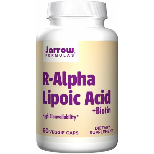  Jarrow Formulas R-Alpha Lipoic Acid + Biotin, 60 caps/ 