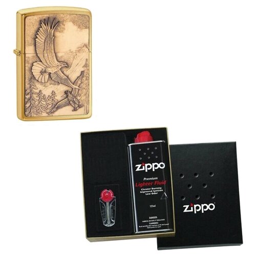   Zippo          Where Eagles Dare Emblem Brushed Brass 125  280  