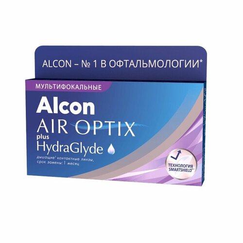 ������ ������ ���������� ����� �� ����� Alcon Air Optix Plus HydraGlyde Multifocal, 3 ��., R 8,6, D +5,25, ADD: �������, 1 ��. ����