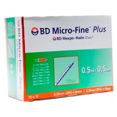    BD Micro-Fine Plus U-100 , 8  x 0.3 , : 30G, 0.5 , 100 .   -     , -,   