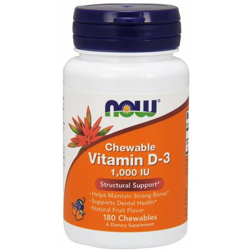   NOW Chewable Vitamin D3  , 100 , 1000 ME, 180 .   -     , -,   