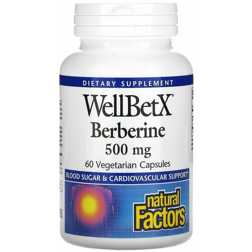  100% iHerb - Berberine, , WellBetX, 500 , 60  , Natural Factors   -     , -,   