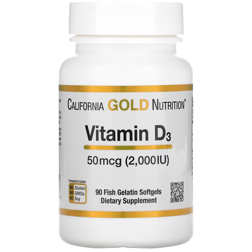 ������ ������ ������� California Gold Nutrition Vitamin D3, 100 �, 2000 ME, 90 ��. ����