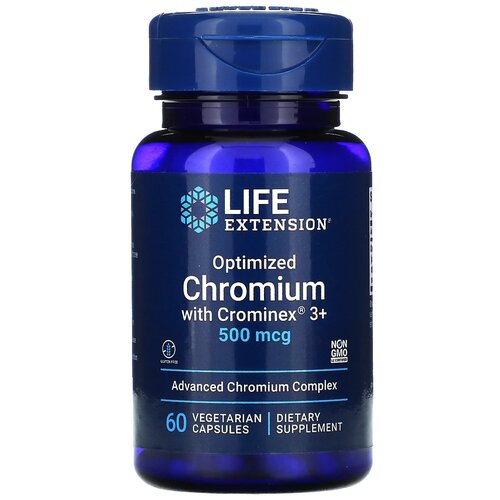   Life Extension Optimized Chromium with Crominex 3+, 50 , 500 , 60 .   -     , -,   