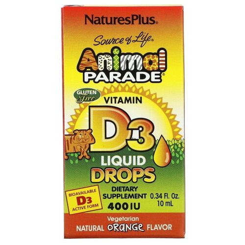   Natures Plus Animal Parade Vitamin D3, 80 , 10 , 400    -     , -,   