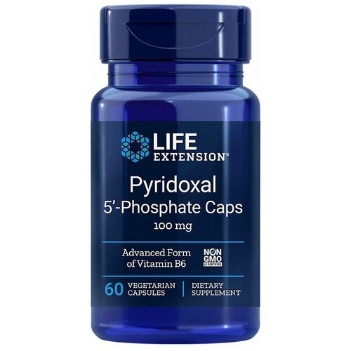  Life Extension, Pyridoxal 5'-Phosphate Caps, 100 mg, 60 Vegetarian Capsules   -     , -,   