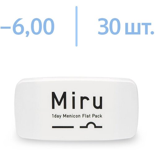 ������ ������ ����������� ���������� ����� Menicon 1 Day Menicon Flat Pack, 30 ��., R 8,6, D -6 ����