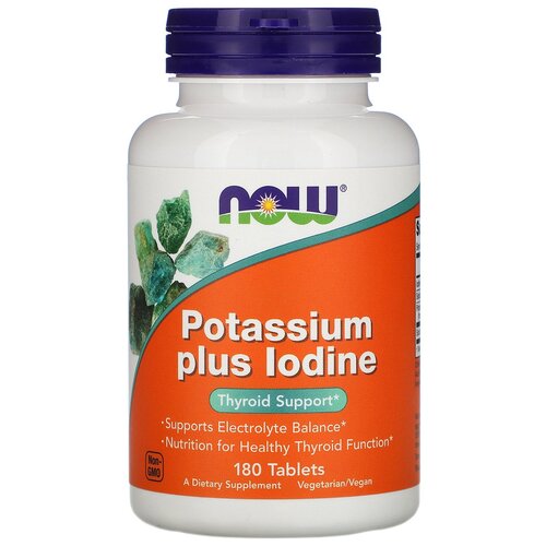 ������ ������ �������� NOW Potassium Plus Iodine, 90 �, 100 ��, 180 ��. ����