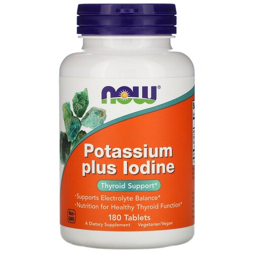   NOW Potassium Plus Iodine, 90 , 100 , 180 .   -     , -,   