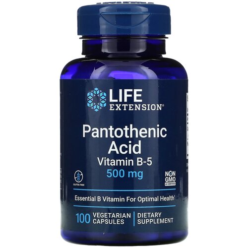 ������ ������ ������� Life Extension Pantothenic Acid Vitamin B-5, 120 �, 500 ��, 100 ��. ����
