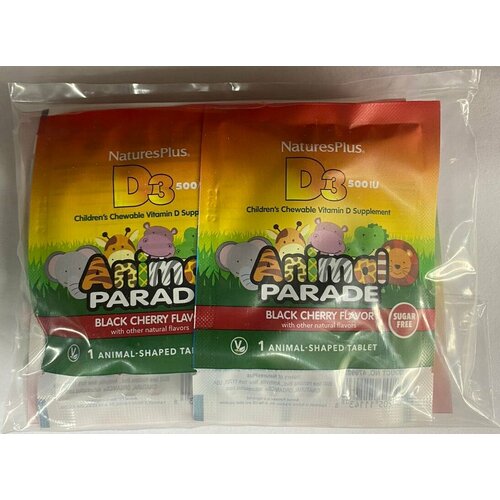 ������ ������ Nature's Plus Animal Parade Vitamin D3 (������� D3 ��� �����) �� ������ ����������� ������� 500 ��, ������� 12 �������� ����