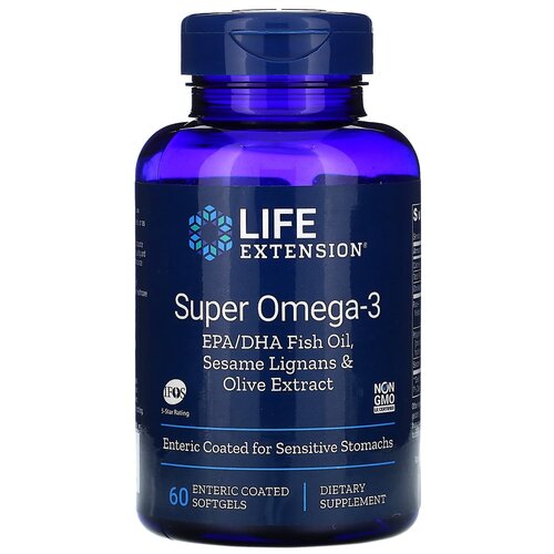   Life Extension Super Omega-3 EPA/DHA with Sesame Lignans & Olive Extract, 200 , 60 .   -     , -,   