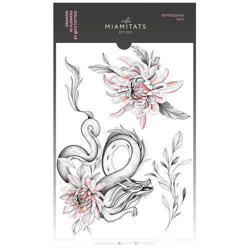 ������ ������ MIAMITATS ���������� ���� Dragon in Flowers by @cv. tattoo (maxi) ����