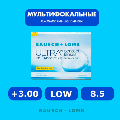 ������ ������ ���������� ����� �� ����� BAUSCH+LOMB Ultra for Presbyopia, 3 ��., R 8,5, D +3, ADD: ������, 1 ��. ����