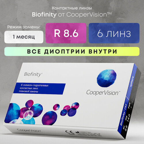    CooperVision Biofinity, 6 ., R 8,6, D -12, , 1 .   -     , -,   