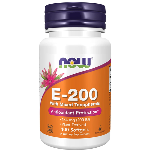   NOW E-200 With Mixed Tocopherols, 70 , 100 , 100 .   -     , -,   