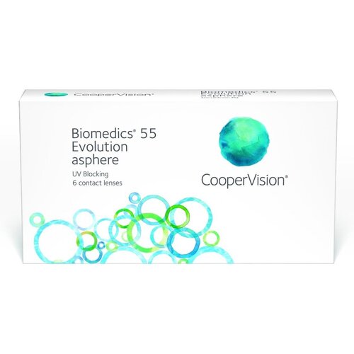 ������ ������ ���������� ����� CooperVision Biomedics 55 Evolution Asphere UV, 6 ��., R 8,9, D -1,75, ����������, 1 ��. ����