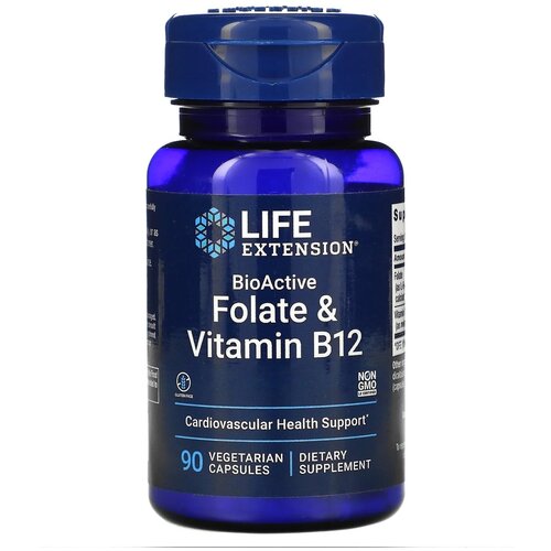   Life Extension BioActive Folate & Vitamin B12, 40 , 100 , 90 .   -     , -,   