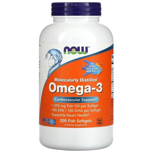   NOW Moleculary Distilled Omega-3, 400 , 200 .   -     , -,   