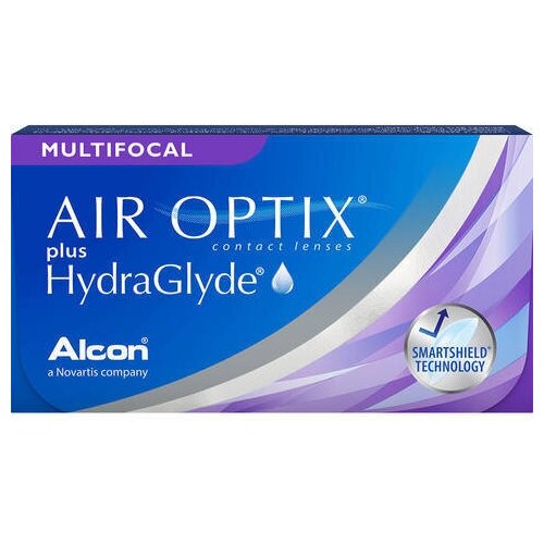 ������ ������ ���������� ����� �� ����� Alcon Air Optix Plus HydraGlyde Multifocal, 3 ��., R 8,6, D -9, ADD: ������, 1 ��. ����