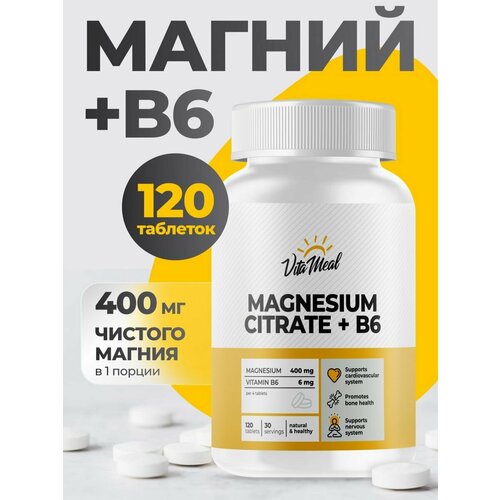   6     6 VitaMeal MAGNESIUM + Vitamin B6, 120    -     , -,   