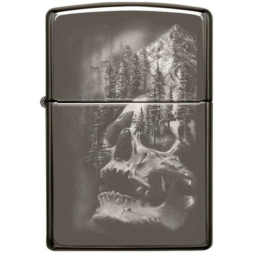     ZIPPO Classic 49141 Skull Design   Black Ice -     -     , -,   