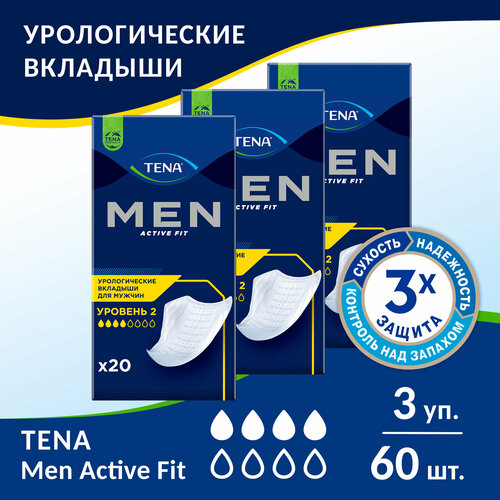 ������ ������ ��������� ��� ������ Tena Men Active Fit Level 2, 20 ��. x 3 ����. ����
