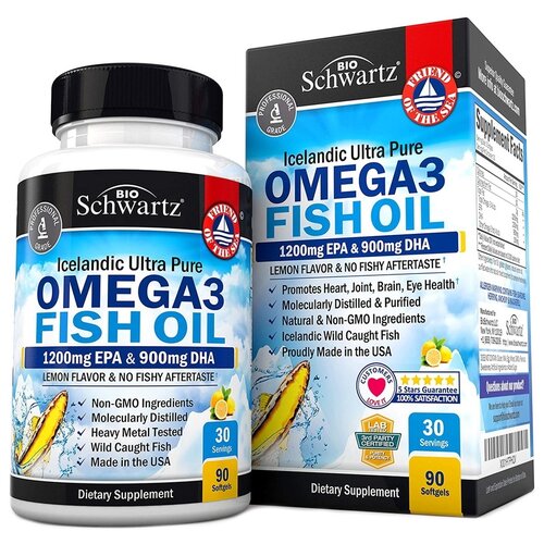   BioSchwartz Omega 3 Fish Oil 1200mg EPA & 900mg DHA, 0.2 , 90 .   -     , -,   